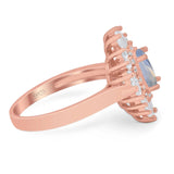 Floral Art Deco Halo Ring