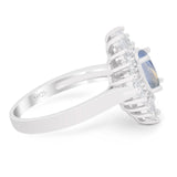 Floral Art Deco Halo Ring