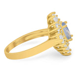 Floral Art Deco Halo Ring