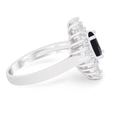 Floral Art Deco Halo Ring