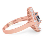 Floral Art Deco Halo Ring