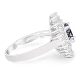 Floral Art Deco Halo Ring