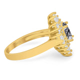 Floral Art Deco Halo Ring