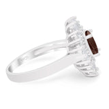 Floral Art Deco Halo Ring