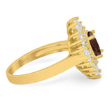 Floral Art Deco Halo Ring