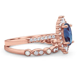 Art Deco Two Piece Oval Natural Stone Ring