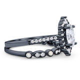 Art Deco Two Piece Oval Natural Stone Ring
