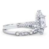Art Deco Two Piece Oval Natural Stone Ring