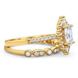 Art Deco Two Piece Oval Natural Stone Ring