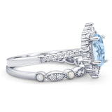 Art Deco Two Piece Oval Natural Stone Ring