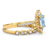 Art Deco Two Piece Oval Natural Stone Ring