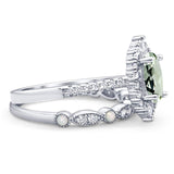 Art Deco Two Piece Oval Natural Stone Ring