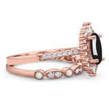 Art Deco Two Piece Oval Natural Stone Ring