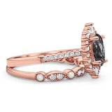 Art Deco Two Piece Oval Natural Stone Ring