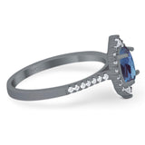 Art Deco Oval Natural Stone Wedding Ring