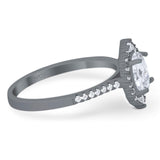 Art Deco Oval Natural Stone Wedding Ring