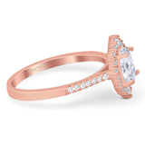 Art Deco Oval Natural Stone Wedding Ring