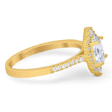 Art Deco Oval Natural Stone Wedding Ring