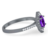 Art Deco Oval Natural Stone Wedding Ring