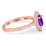 Art Deco Oval Natural Stone Wedding Ring