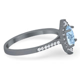 Art Deco Oval Natural Stone Wedding Ring