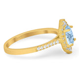 Art Deco Oval Natural Stone Wedding Ring