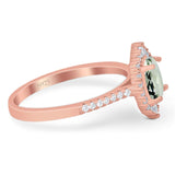 Art Deco Oval Natural Stone Wedding Ring