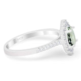 Art Deco Oval Natural Stone Wedding Ring