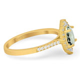 Art Deco Oval Natural Stone Wedding Ring