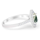 Art Deco Oval Natural Stone Wedding Ring