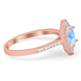 Art Deco Oval Natural Stone Wedding Ring