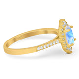 Art Deco Oval Natural Stone Wedding Ring