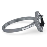 Art Deco Oval Natural Stone Wedding Ring