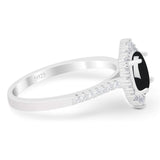 Art Deco Oval Natural Stone Wedding Ring