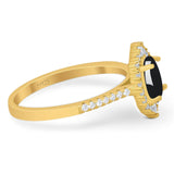 Art Deco Oval Natural Stone Wedding Ring