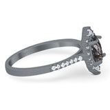 Art Deco Oval Natural Stone Wedding Ring