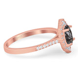 Art Deco Oval Natural Stone Wedding Ring