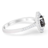 Art Deco Oval Natural Stone Wedding Ring