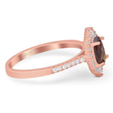 Art Deco Oval Natural Stone Wedding Ring