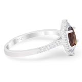 Art Deco Oval Natural Stone Wedding Ring