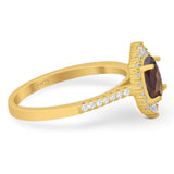 Art Deco Oval Natural Stone Wedding Ring