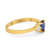 Pear Teardrop Natural Stone Trio Ring