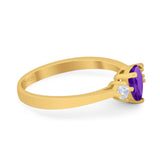 Pear Teardrop Natural Stone Trio Ring