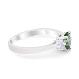 Pear Teardrop Natural Stone Trio Ring
