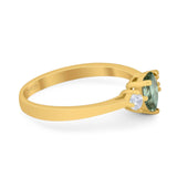 Pear Teardrop Natural Stone Trio Ring