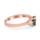 Pear Teardrop Natural Stone Trio Ring