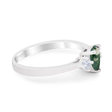 Pear Teardrop Natural Stone Trio Ring