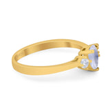 Pear Teardrop Natural Stone Trio Ring