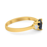 Pear Teardrop Natural Stone Trio Ring