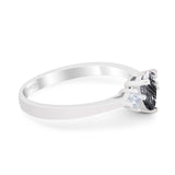 Pear Teardrop Natural Stone Trio Ring